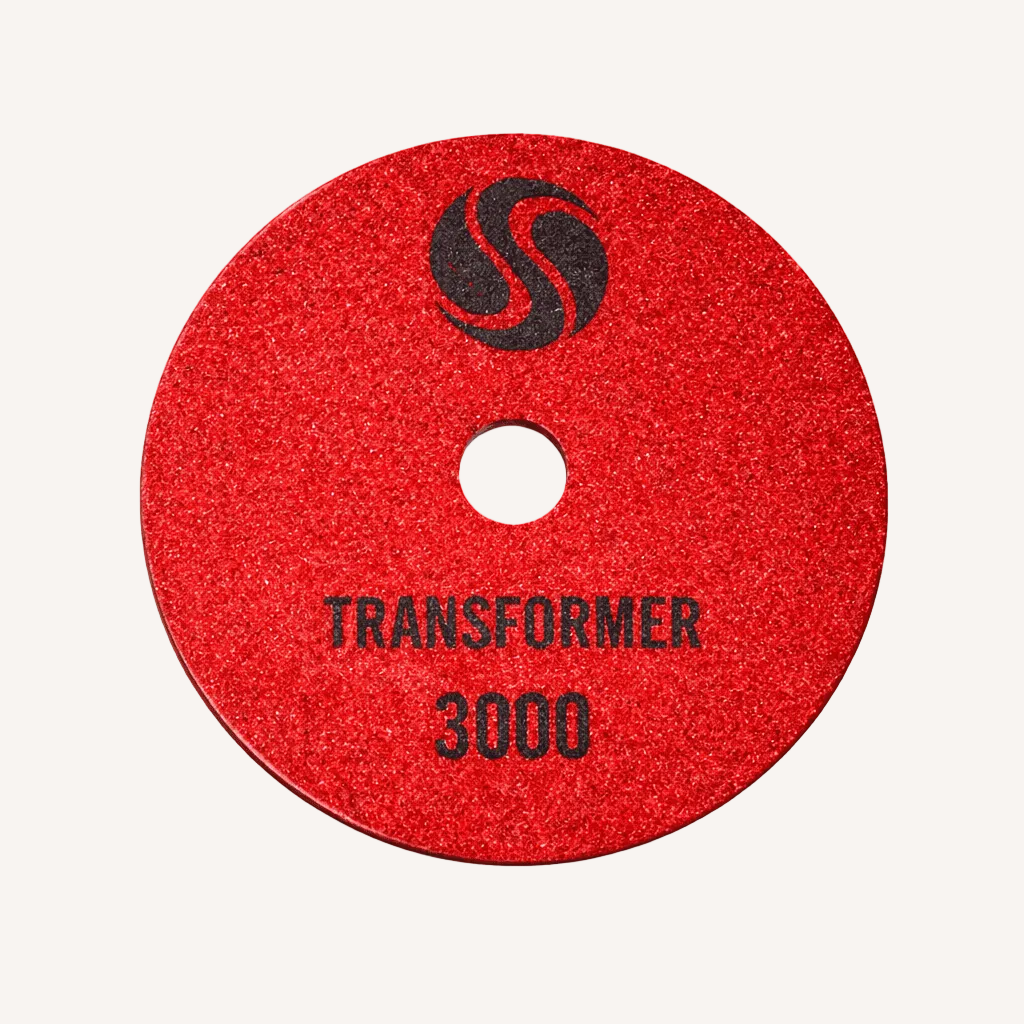 3"x3mm Transformer 3000# Dry Polish Pad Velcro Backed - Red