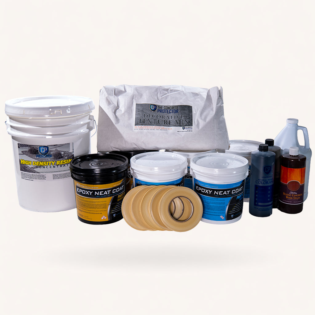 Rustic Concrete Wood Floor Interior Kit - 500 SQFT