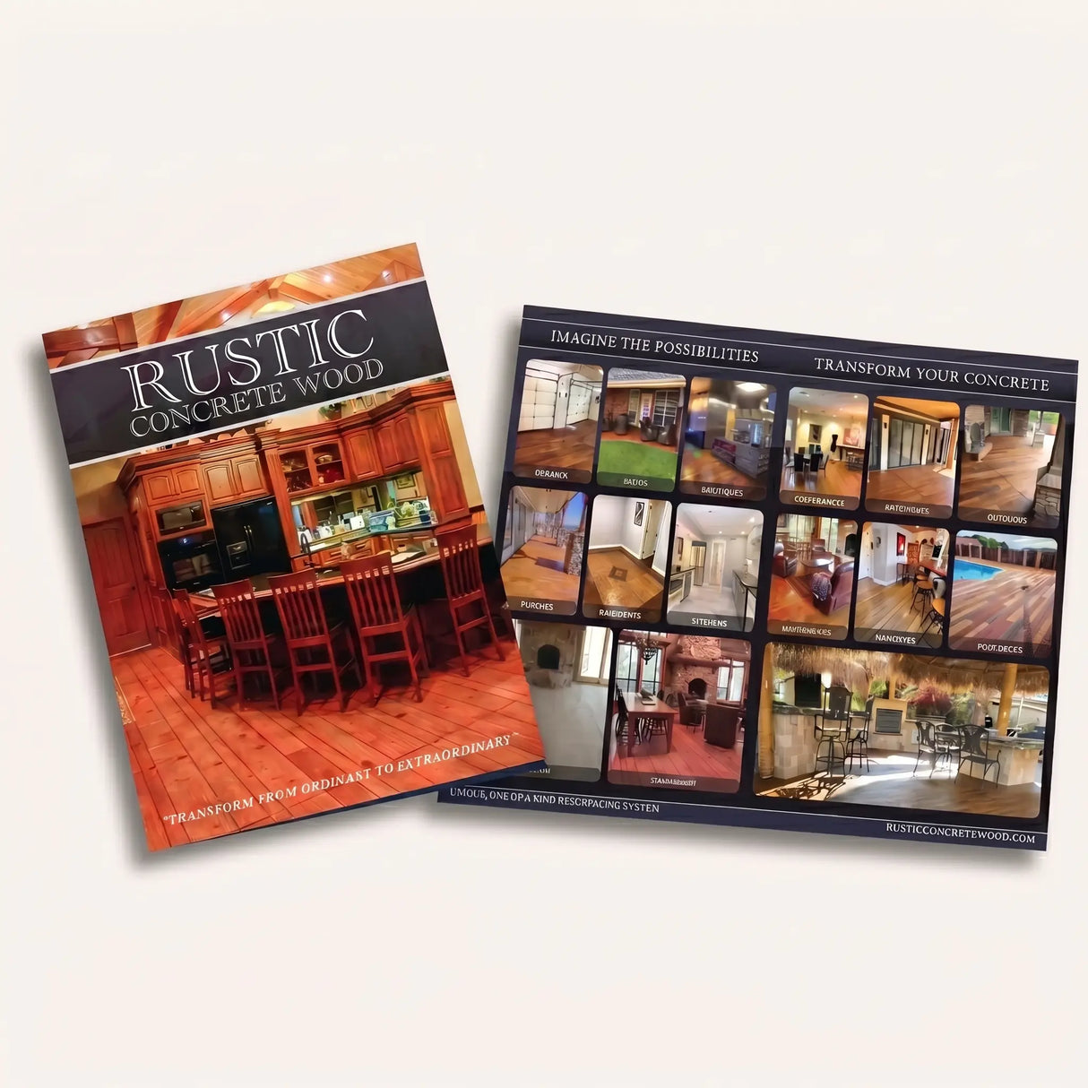 Rustic Concrete Wood Bifold Brochure 11x17