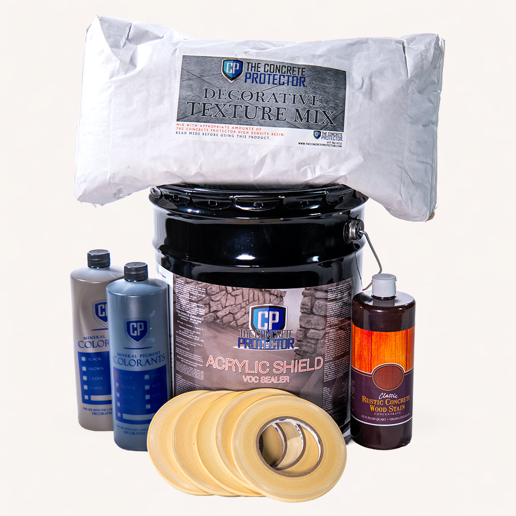 Rustic Concrete Wood Floor Exterior Kit - 400 SQFT